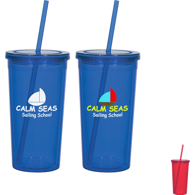 Double Wall Acrylic Tumbler With Straw 24oz
