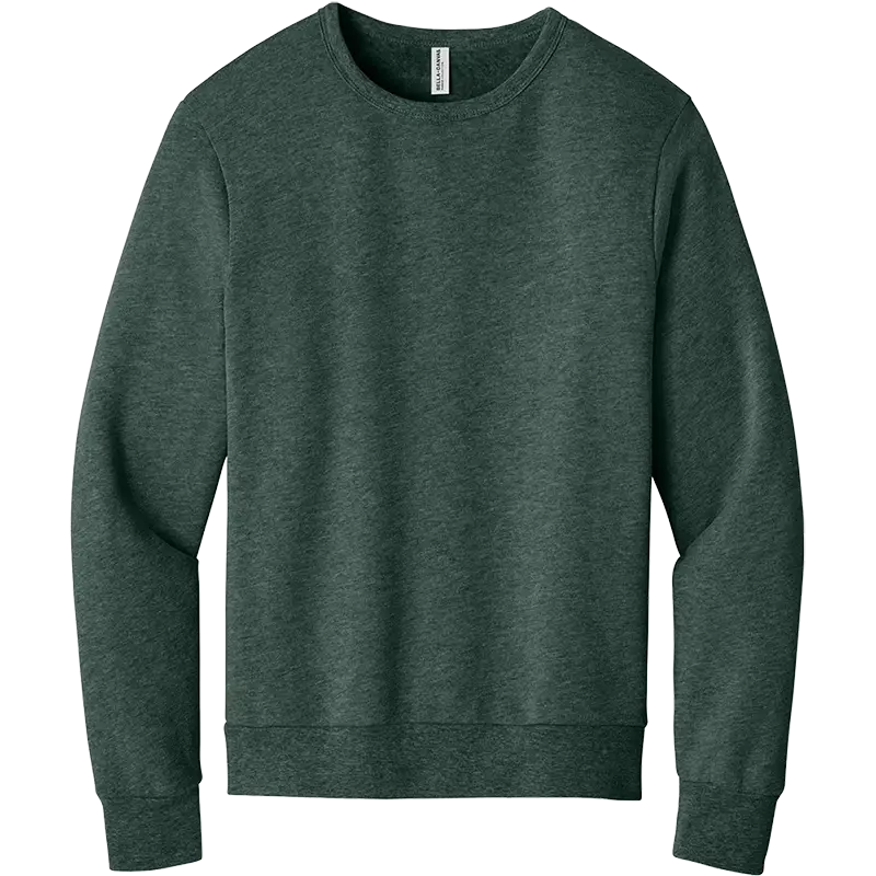 Bella+Canvas sponge fleece classic crewneck sweatshirt in heather forest