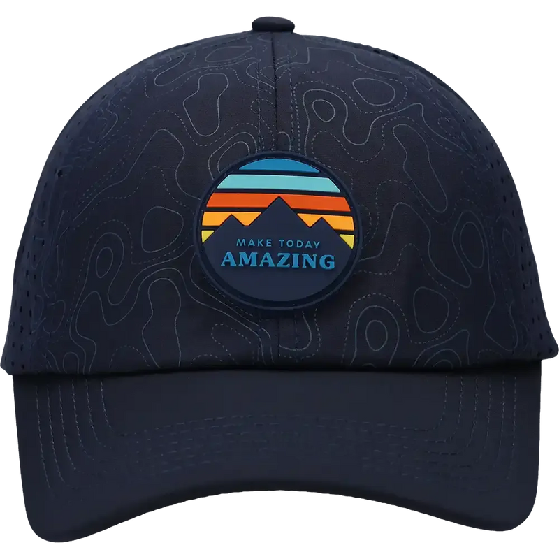 Navy blue cap with a colorful patch and 'Make Today Amazing' text on a white background