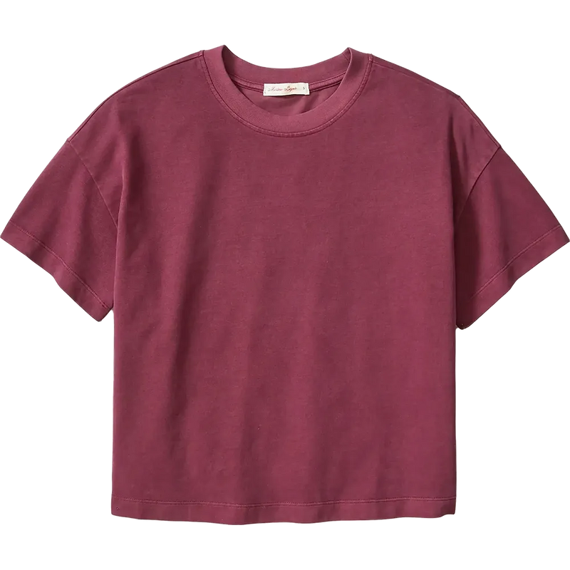 Marine Layer Luxe Sueded Tee in Fig with premium sueded fabric and relaxed fit for custom embroidery or branded apparel