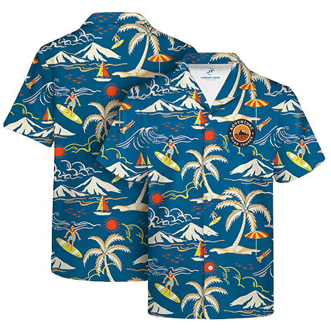 135gsm Sublimated Hawaiian Cuban Collar Camp Shirt