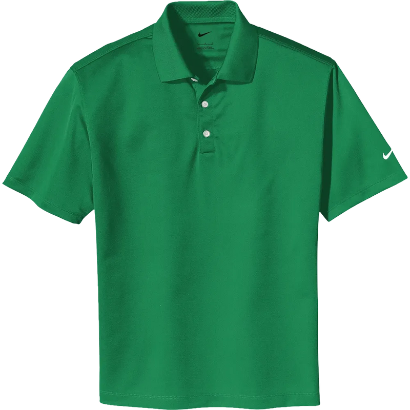 Green polo shirt with Nike logo on a white background