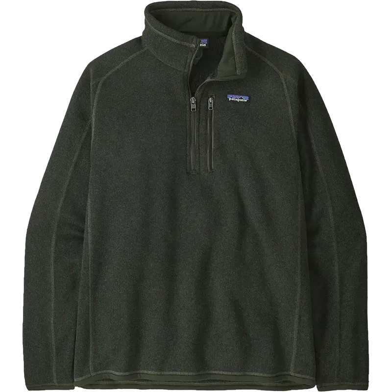 Patagonia Better Sweater quarter-zip fleece pullover in olive green