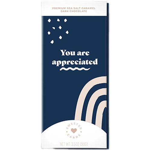 YOU ARE APPRECIATED Chocolate Filled Card