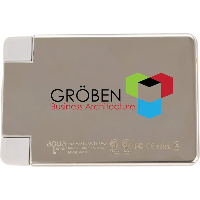 AquaVault® ChargeCard Power Bank 2,300 mAh