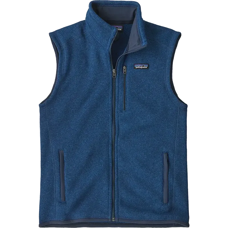 Patagonia Better Sweater Fleece Vest in Clement Blue with full-zip design and zippered pockets