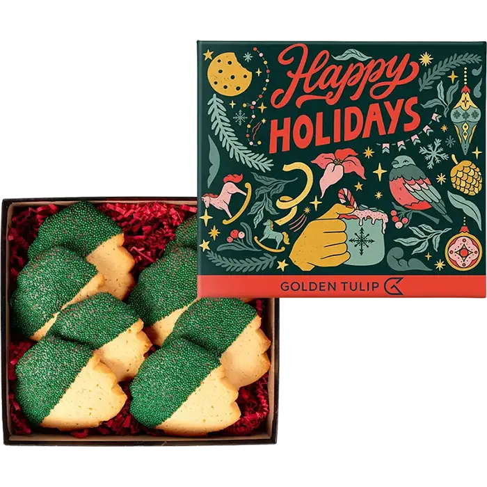 Decadent Christmas Tree Cookies in Gift Box