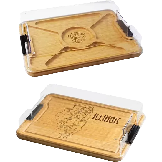 Flip Serve & Store Board - Rectangle with State Engraving