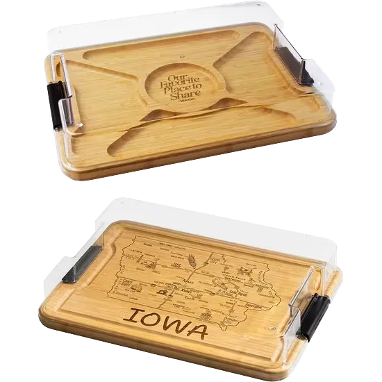 Flip Serve & Store Board - Rectangle with State Engraving