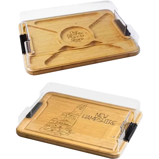 Flip Serve & Store Board - Rectangle with State Engraving