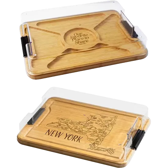 Flip Serve & Store Board - Rectangle with State Engraving