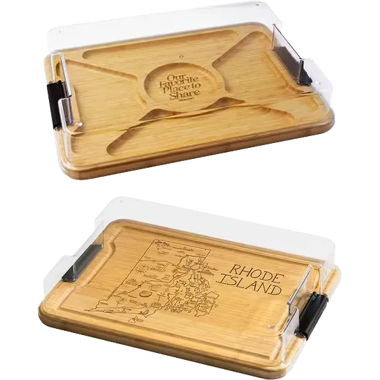 Flip Serve & Store Board - Rectangle with State Engraving