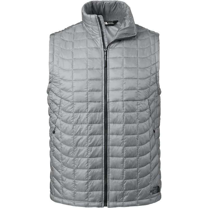 The North Face ThermoBall™ Trekker Vest in Gray featuring lightweight quilted insulation, stand collar, and full-zip closure for custom branded apparel