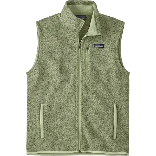 Patagonia Better Sweater fleece vest in lichen green with full-zip front
