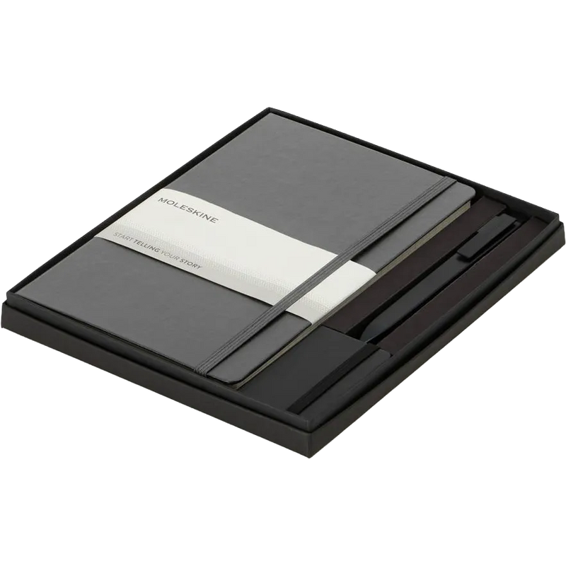 Moleskine® Large Notebook, GO Pen, and Mini Notebook Charm Gift Set