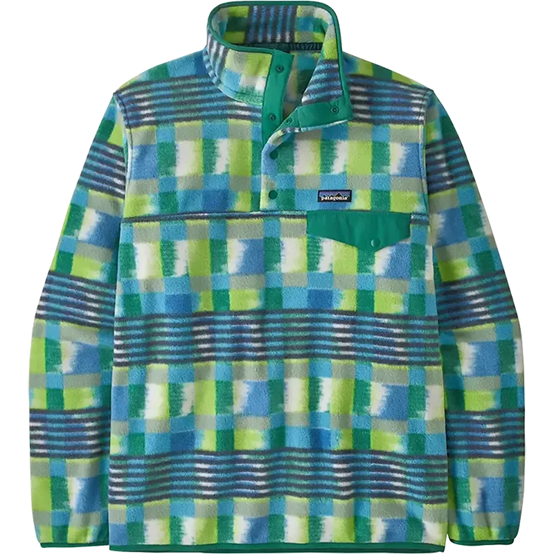 Patagonia Lightweight Synchilla Snap-T fleece pullover in Shore Blue plaid