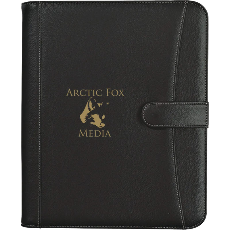 Pebble Grain Zippered Portfolio With Calculator