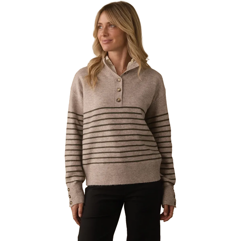 The Normal Brand Marianna Button Popover Sweater