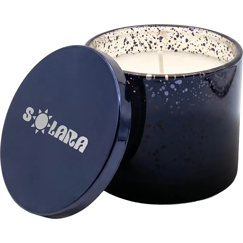 10oz Metallic Glass Candle With Tin Lid