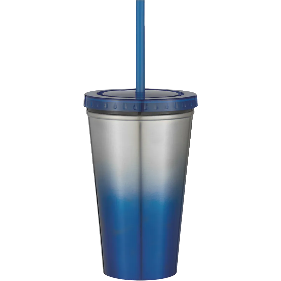 Stainless Steel Double Wall Chroma Tumbler With Straw 16 Oz.