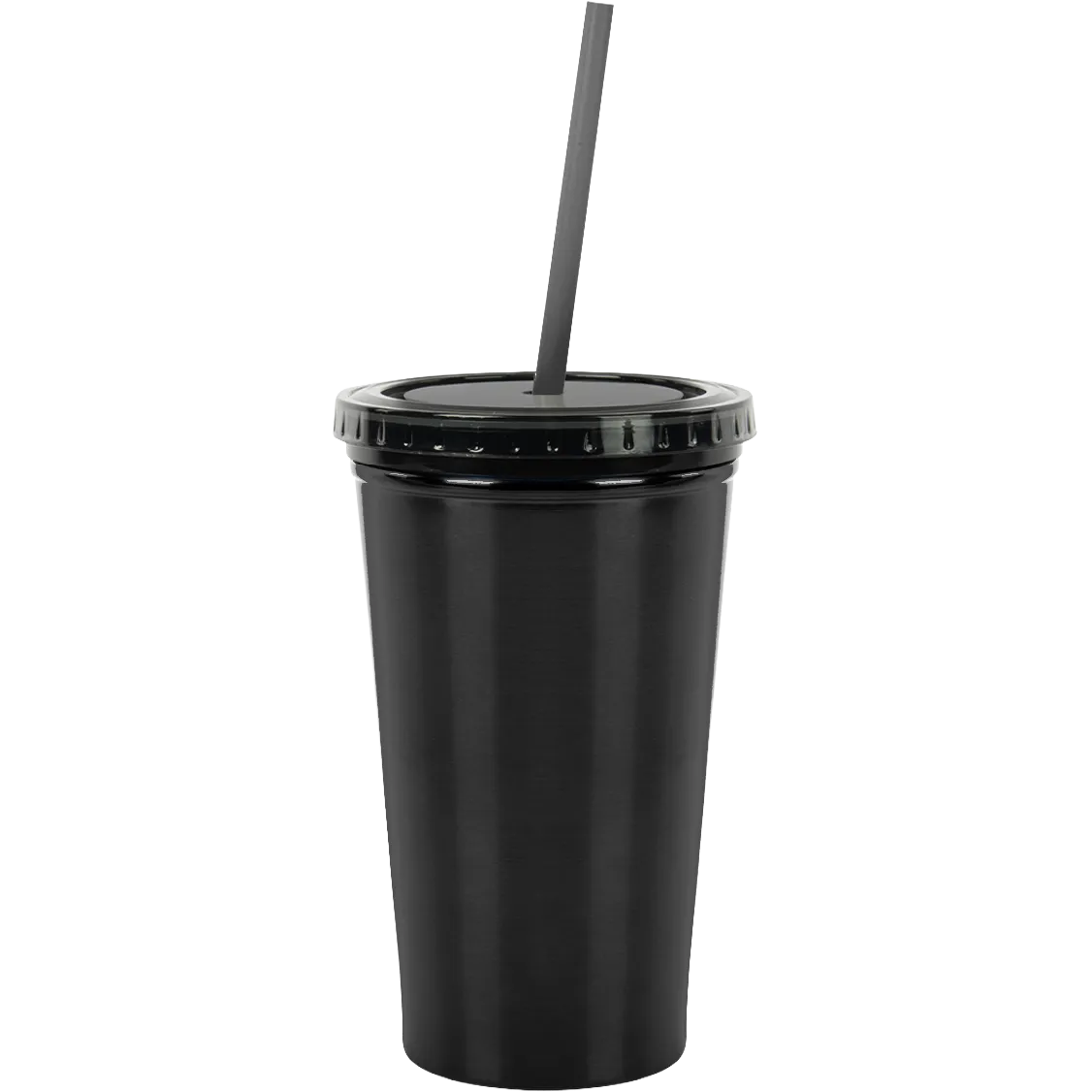Stainless Steel Double Wall Tumbler With Straw 16 Oz.