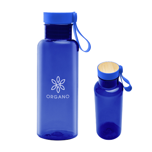 Cade rPET Bottle With Bamboo Accent Lid And Silicone Easy Carry Handle 20oz