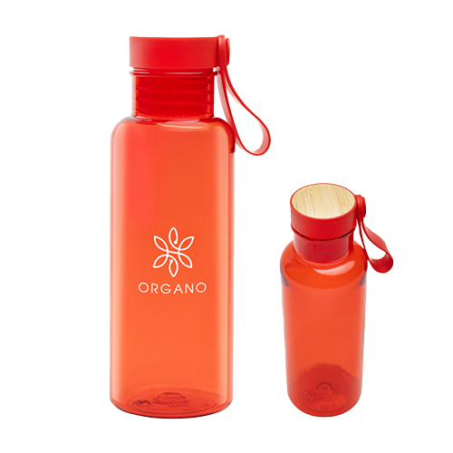 Cade rPET Bottle With Bamboo Accent Lid And Silicone Easy Carry Handle 20oz