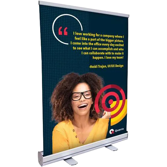 24" Economy Tabletop Retractor Kit (No-Curl Opaque Fabric)