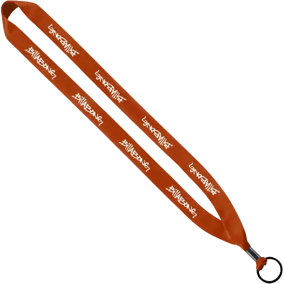 3/4" Polyester Lanyard with Metal Crimp & Split-Ring