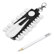 3-in-1 Golf Tee Holder for Bag, Golf Tee Carrier with 12 Tees 1 Golf Divot Repair Tool 1 Marking Pen