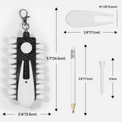 3-in-1 Golf Tee Holder for Bag, Golf Tee Carrier with 12 Tees 1 Golf Divot Repair Tool 1 Marking Pen
