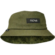 Green bucket hat with a visible brand logo on a white background