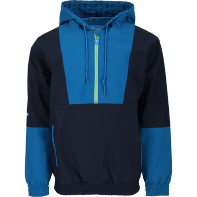 Flywire color-block hooded windbreaker jacket in royal blue and navy