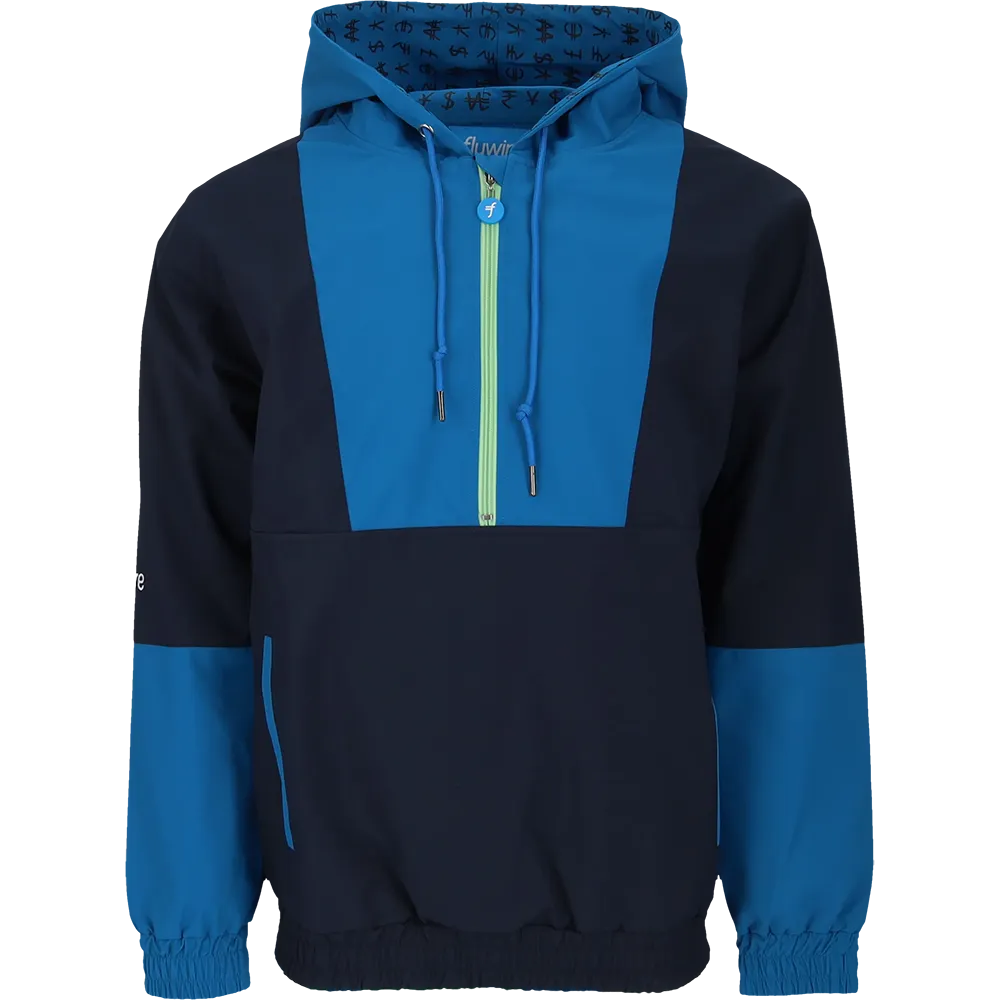 Flywire color-block hooded windbreaker jacket in royal blue and navy