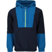 Flywire color-block hooded windbreaker jacket in royal blue and navy