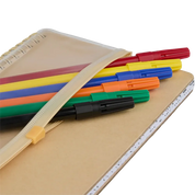 5 x 7 FSC doodle notebook with six colorful markers
