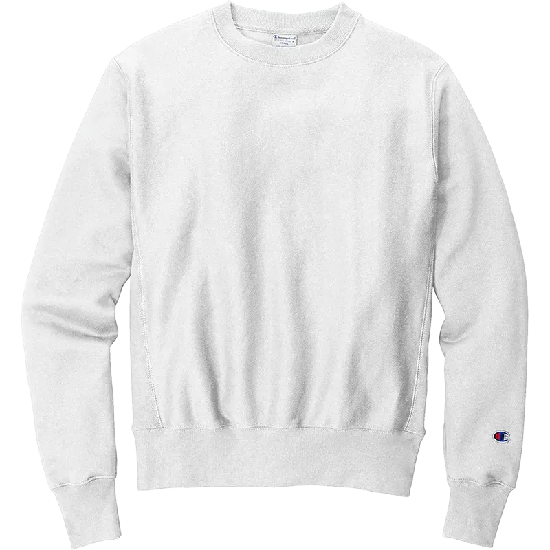 Champion Reverse Weave Crewneck Sweatshirt in White for custom branded sweatshirts
