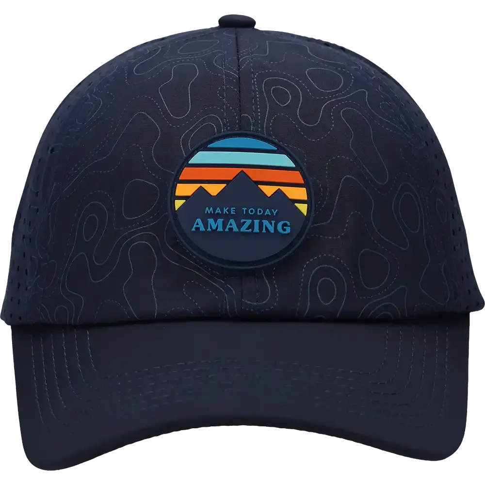 Navy blue cap with a colorful patch and 'Make Today Amazing' text on a white background