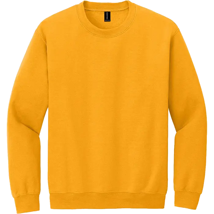 Gildan Heavy Blend Crewneck Sweatshirt in Gold with long sleeves for custom logo printing or embroidery