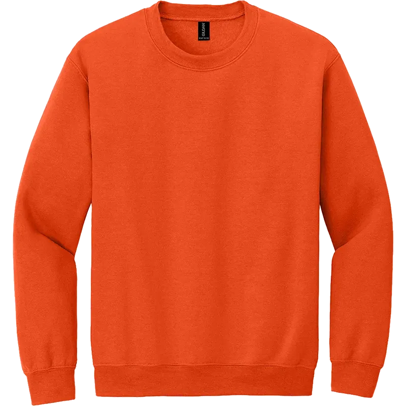 Gildan Heavy Blend Crewneck Sweatshirt in Orange with long sleeves for custom logo printing or embroidery