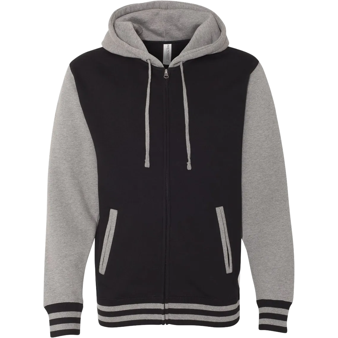 Independent Trading Co Heavyweight Varsity Full-Zip Hooded Sweatshirt