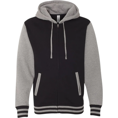 Independent Trading Co Heavyweight Varsity Full-Zip Hooded Sweatshirt