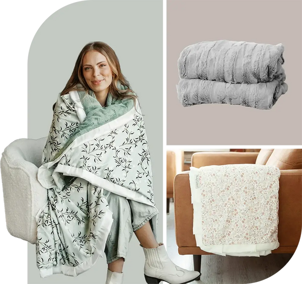 Minky Couture luxury blanket collection featuring plush throws and cozy home blankets