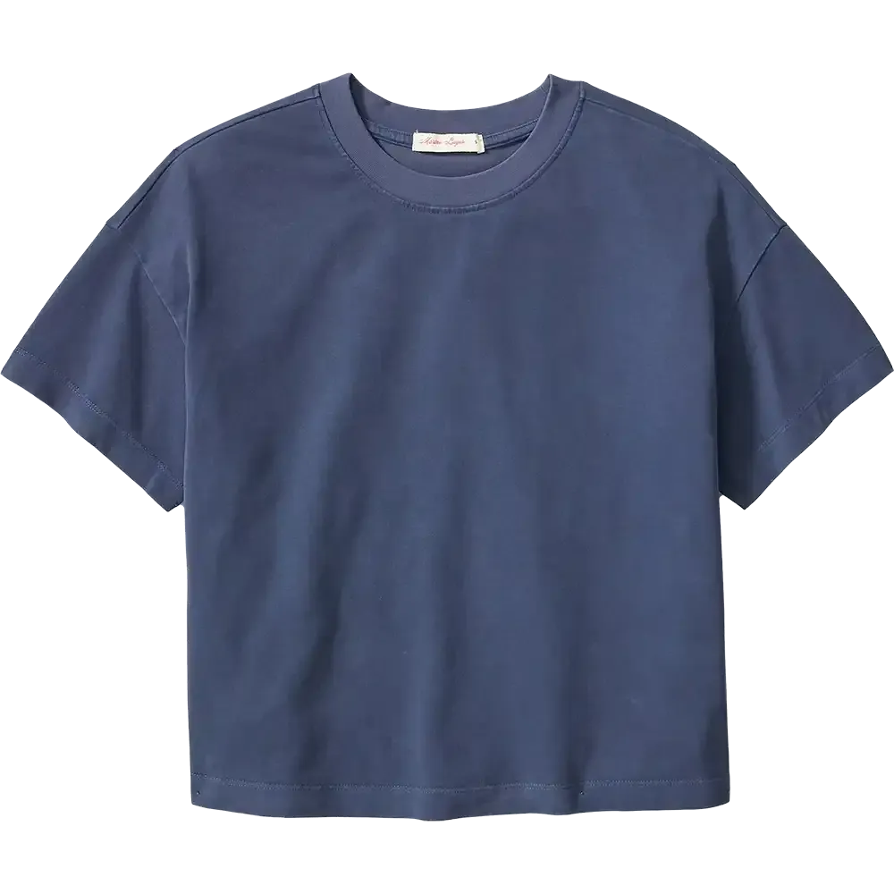 Marine Layer Luxe Sueded Tee in mood indigo