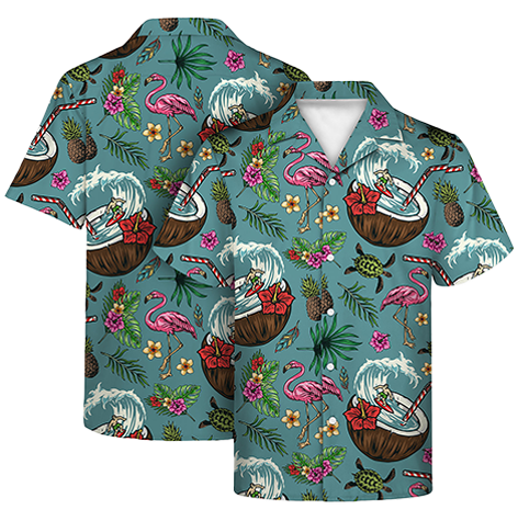 135gsm Sublimated Hawaiian Cuban Collar Camp Shirt