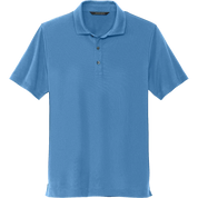 Mercer Mettle Stretch Jersey Polo in Parisian Blue featuring premium stretch jersey fabric, short sleeves, and a classic three-button polo collar