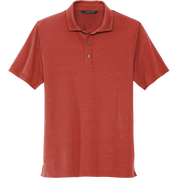 Mercer Mettle Stretch Jersey Polo in Terracotta featuring premium stretch jersey fabric, short sleeves, and a classic three-button polo collar