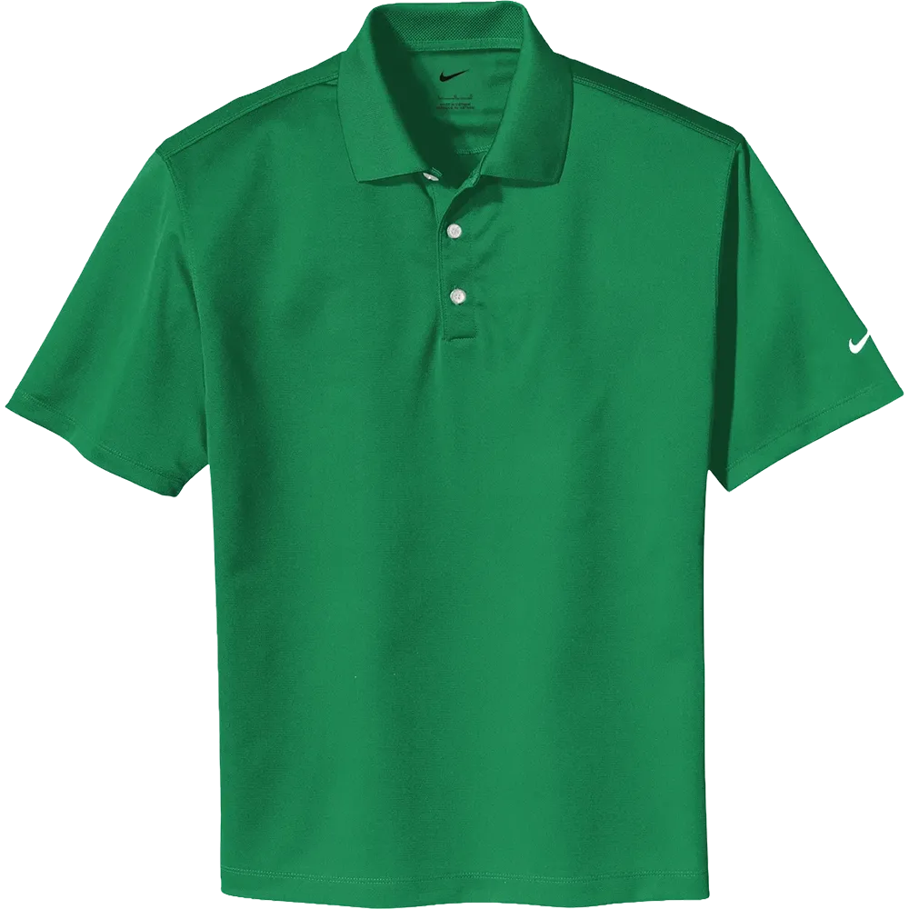 Green polo shirt with Nike logo on a white background