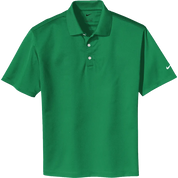 Green polo shirt with Nike logo on a white background