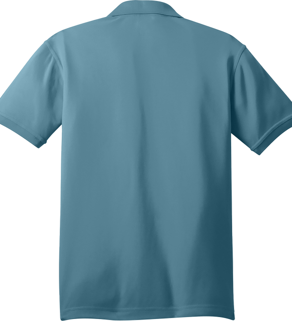 Blue polo shirt on a white background